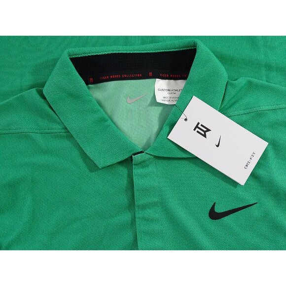 NIKE GOLF TIGER WOODS PIQUE POLO SHIRT CUSTOM ATHLETE EXCLUSIVE DR5314-324 GREEN - Picture 2 of 6